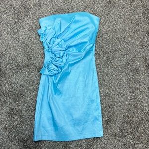 Vintage Y2K Gunne sax mini dress women 5 blue strapless Jessica McClintock party